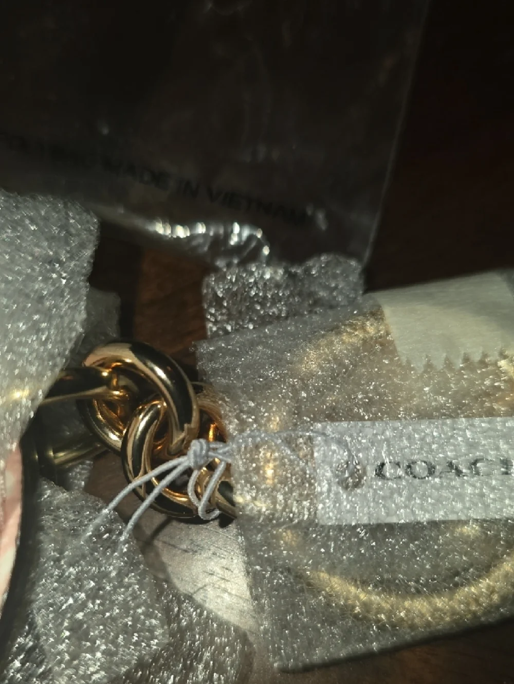 Coach Pink Floral Leather Keychain Charm - Picture 4 of 5